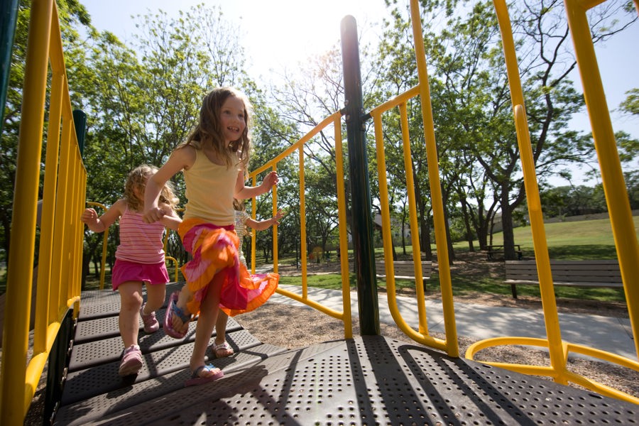 playing on a playground